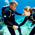 다이빙 강사로 해외에서 일하기 - Diving Instructor Certification**
"A professional PADI diving instructor, fully clothed in a wetsui...